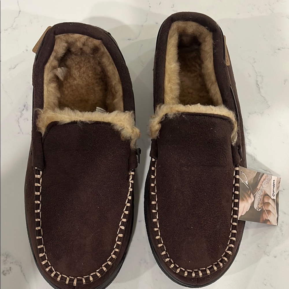 Men's Brown Shearling Lined Loafers